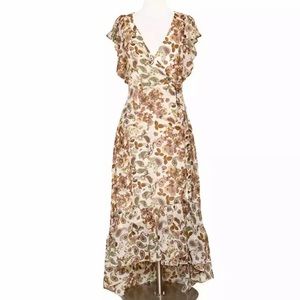 NEW Anthropologie DREW Terra Vintage Garden Floral Paisley Wrap Midi Dress